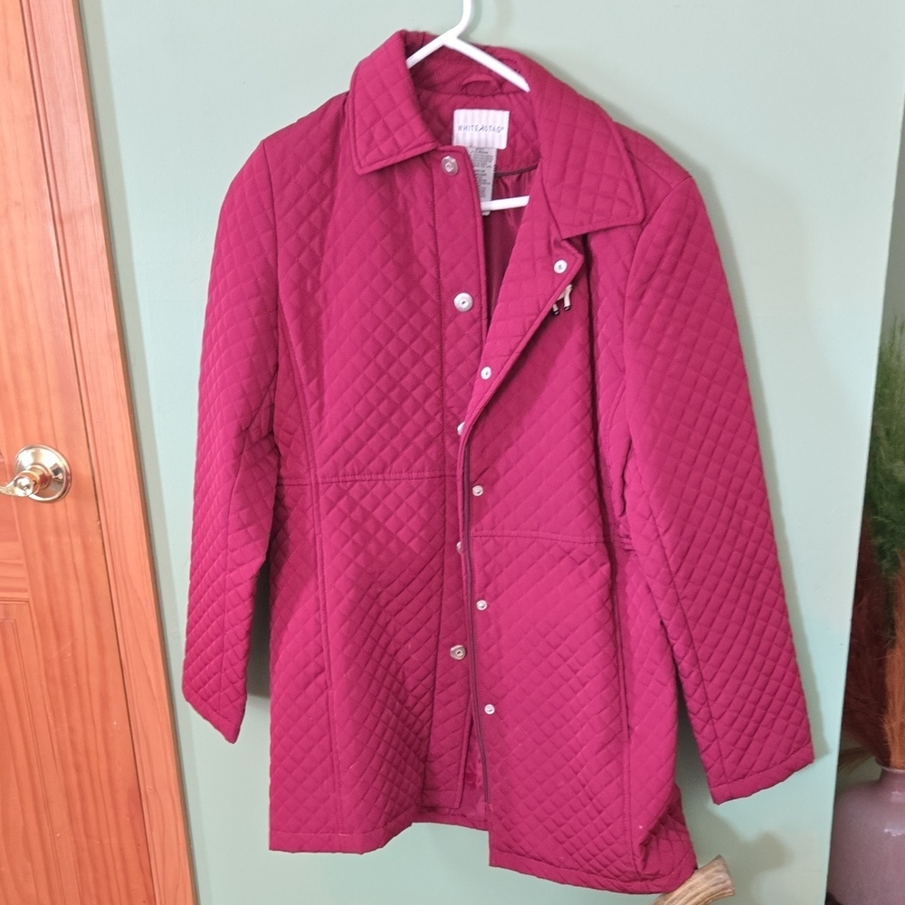 Gallery Quilted Maroon Puffer Jacket